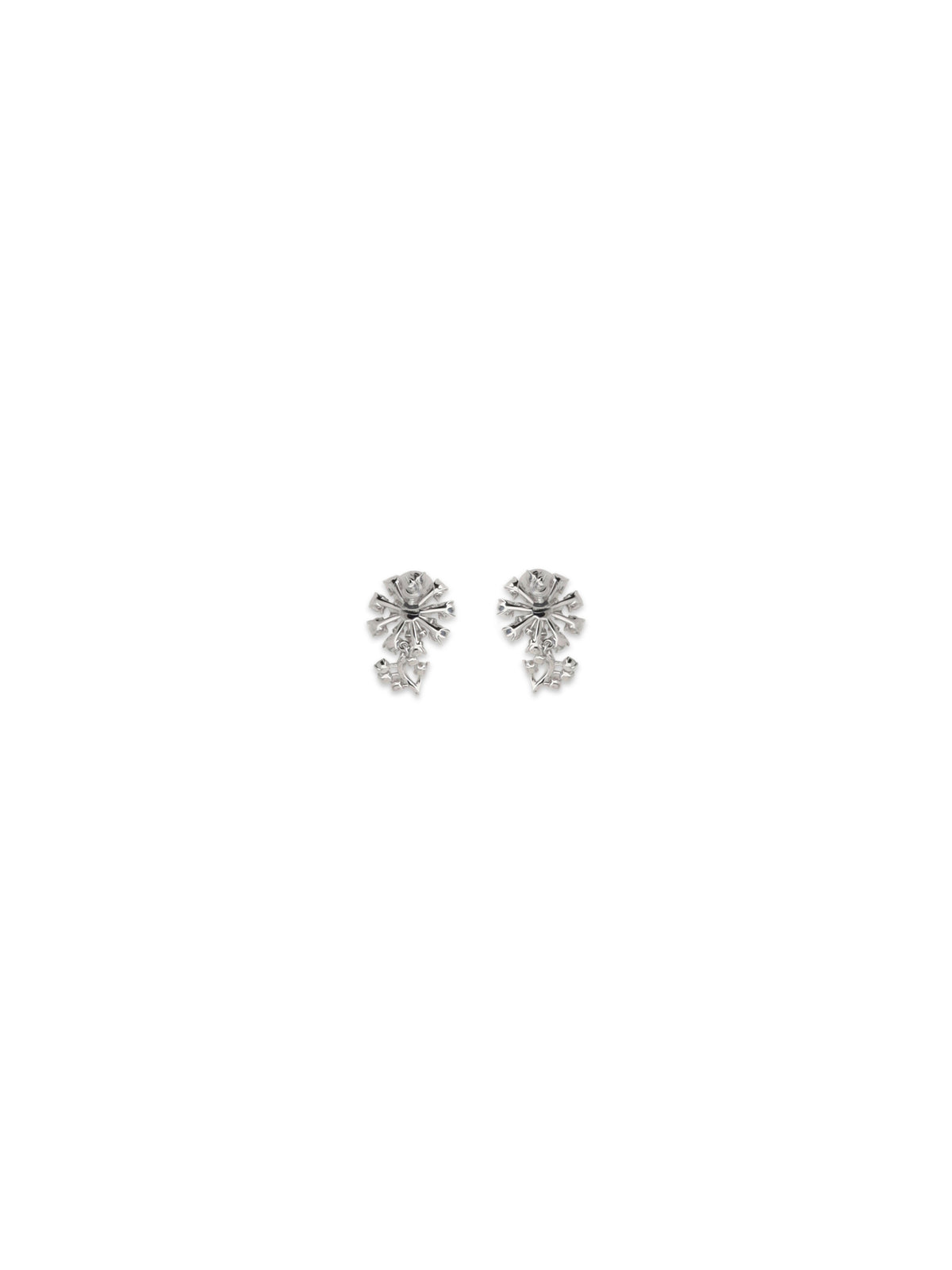 Self-Portrait Crystal Flower Earrings - Silver