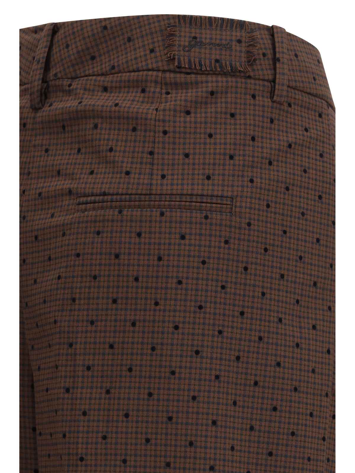 Ganni Flocked plaid crossover Pants - Chicory Coffee