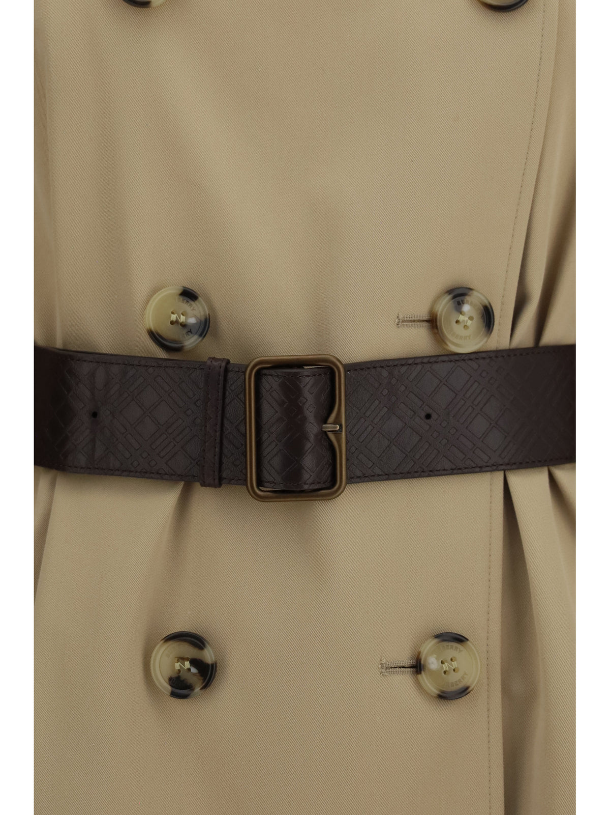 Burberry Kensington midi leather Trench - Honey
