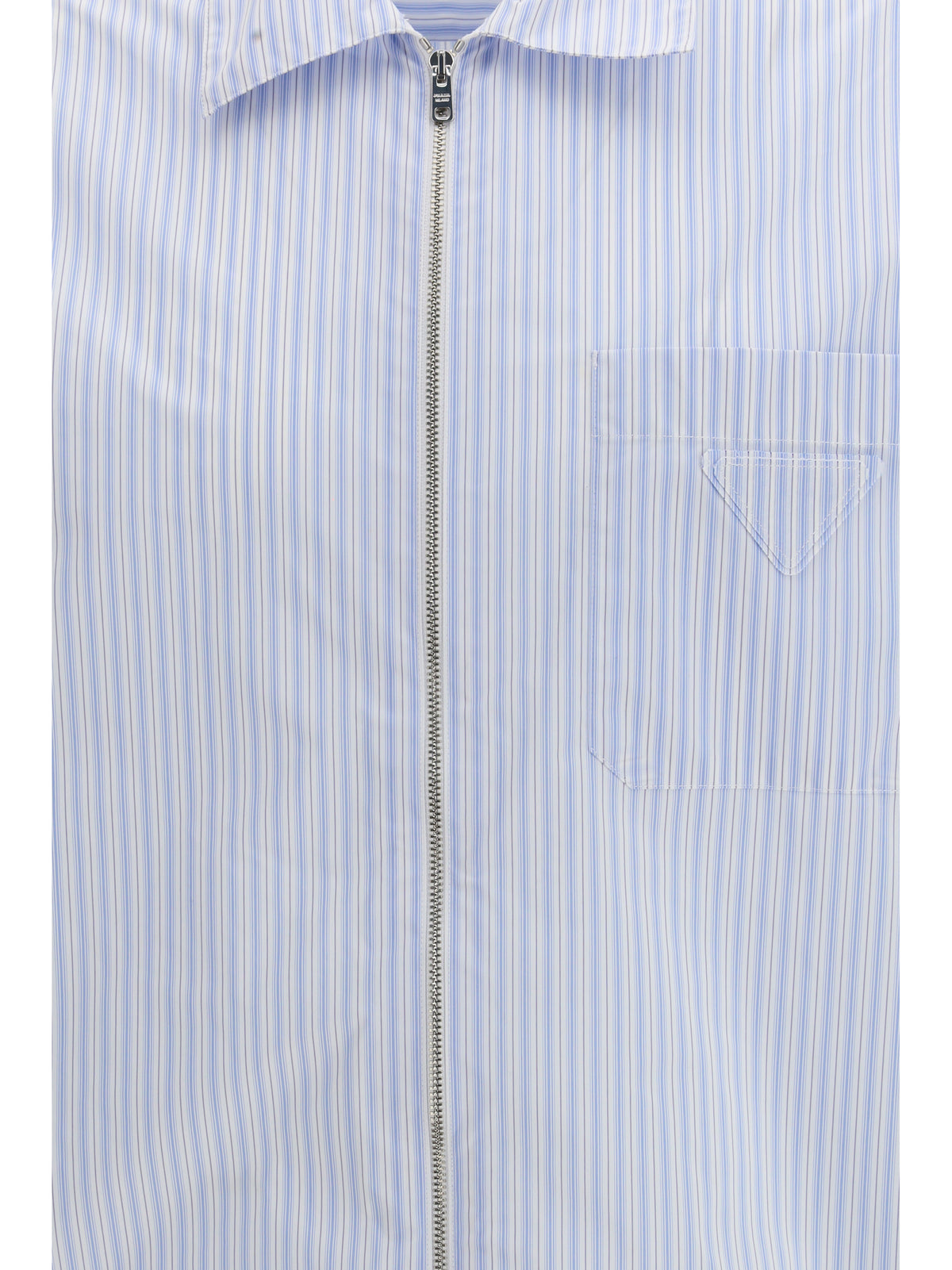 Prada Striped re-nylon Shirt - Bianco+Cielo