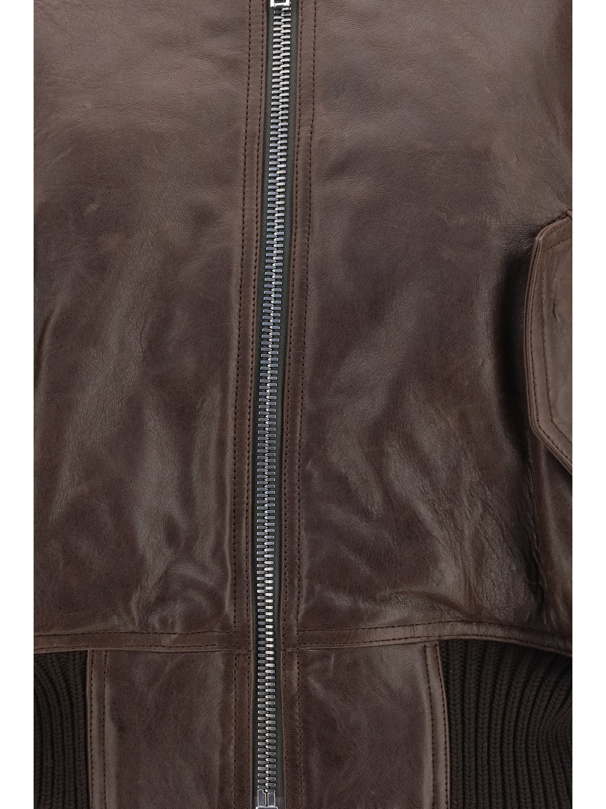 Rick Owens Cropped leather Bomber Jacket - 84