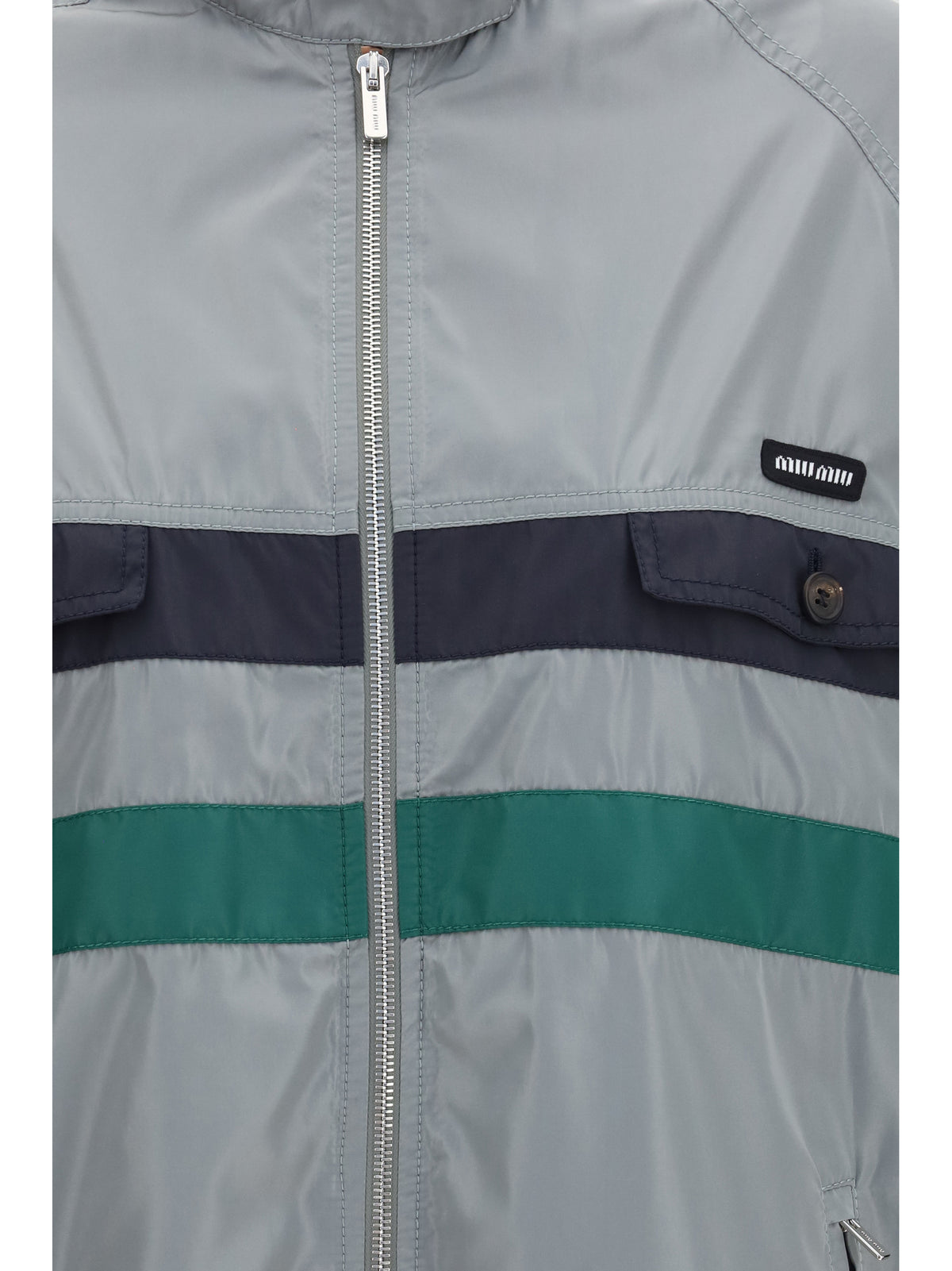Miu Miu Technical silk Jacket - Piombo