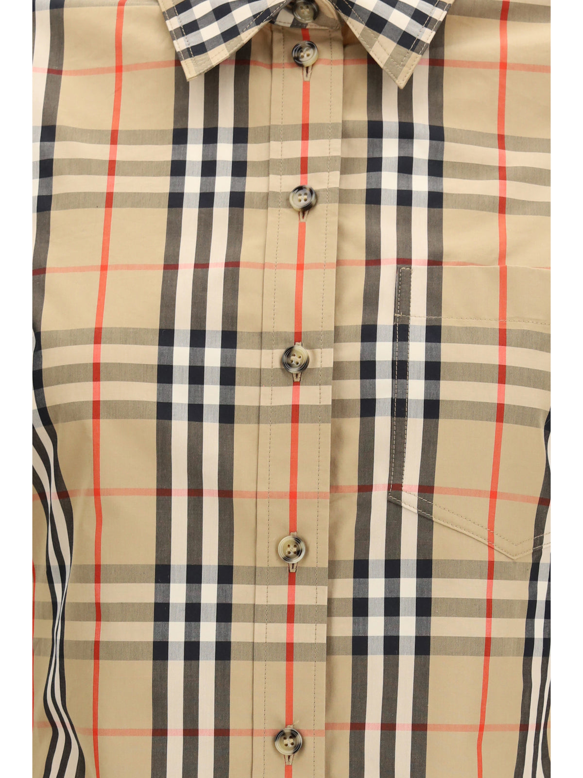 Burberry Stretch cotton Check Shirt - Archive Beige Ip Chk