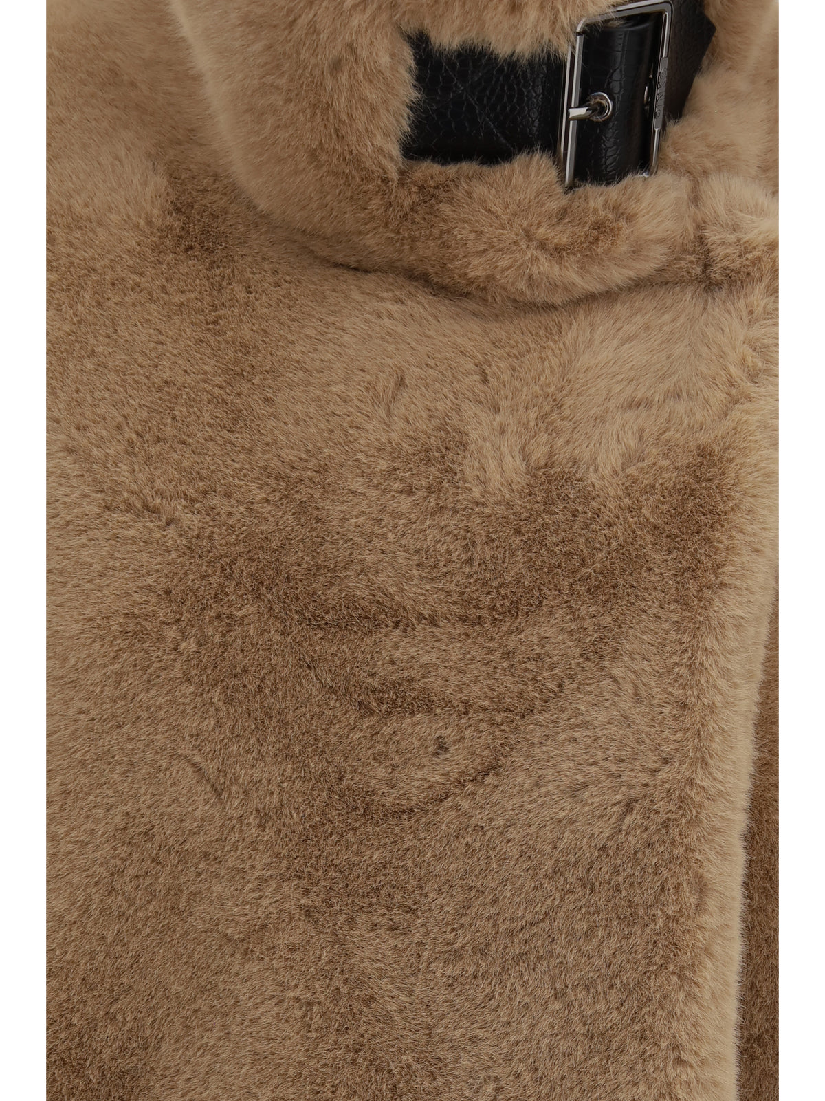 Pinko Faux fur Jacket with buckle - Beige Toupe Caldo