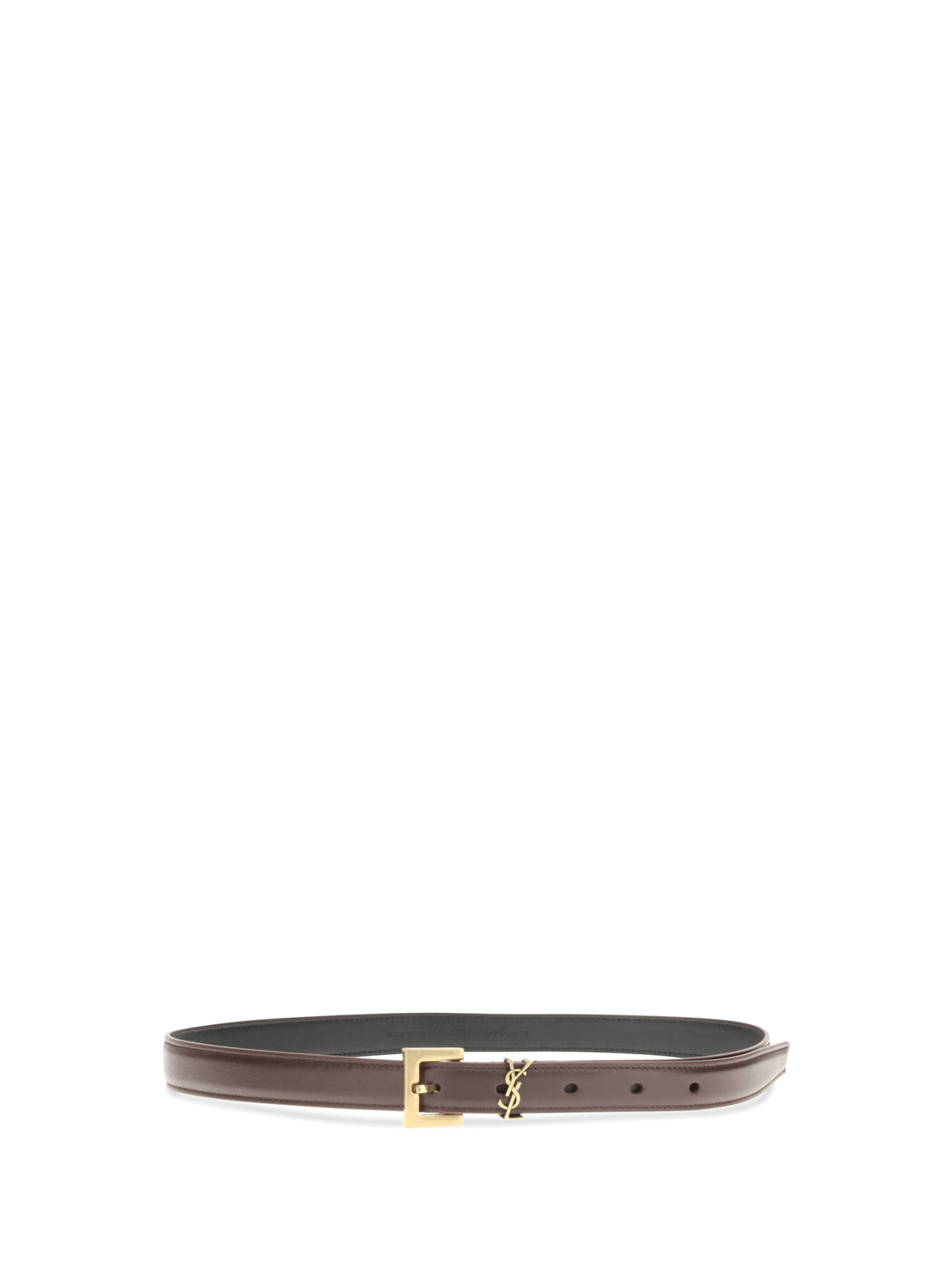 Saint Laurent Cassandre slim Belt - Red Tan
