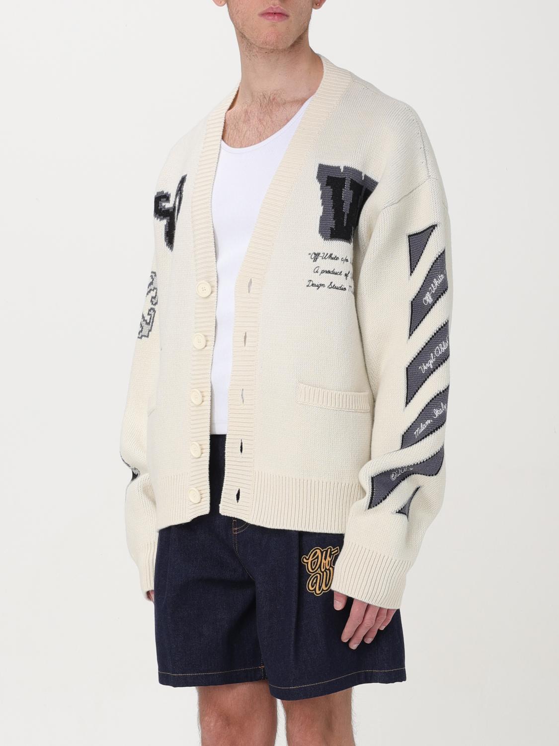 Off White Cardigan Men Beige