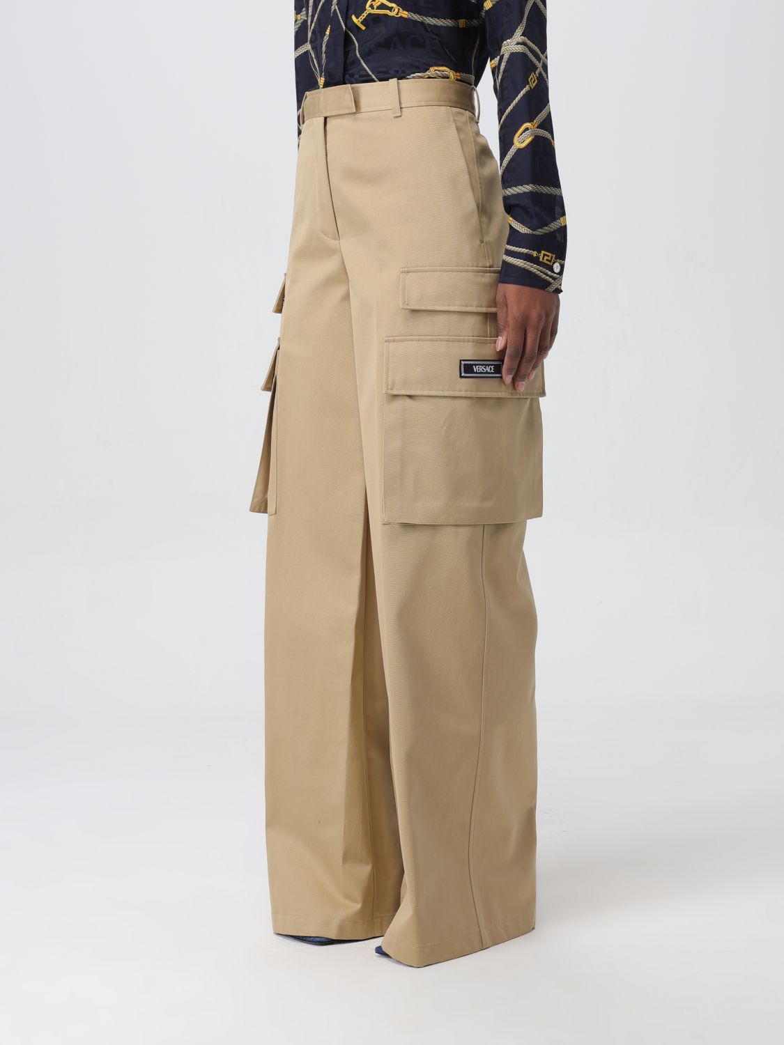 Versace Pants Woman Beige