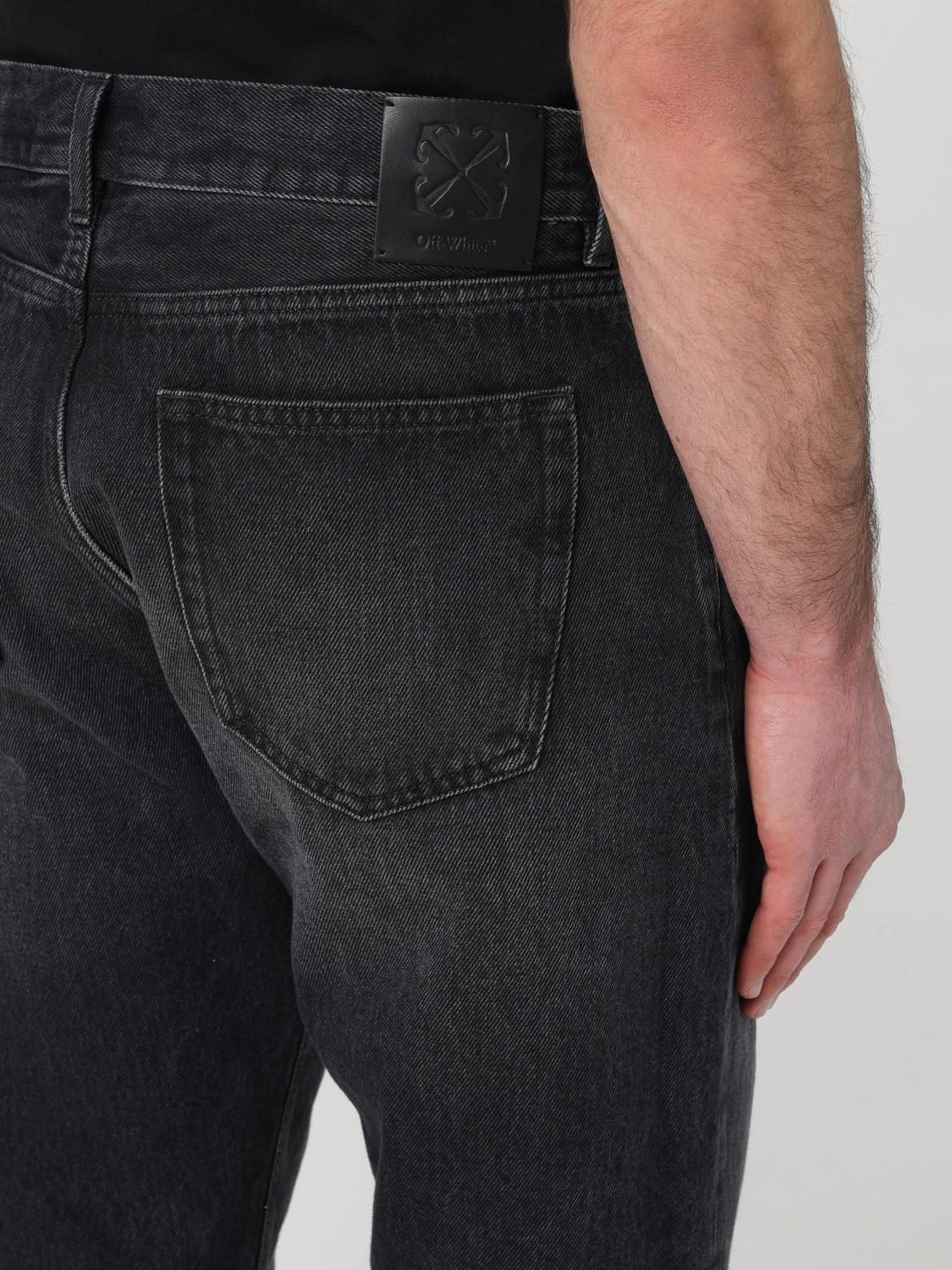 Off White Jeans Men Black