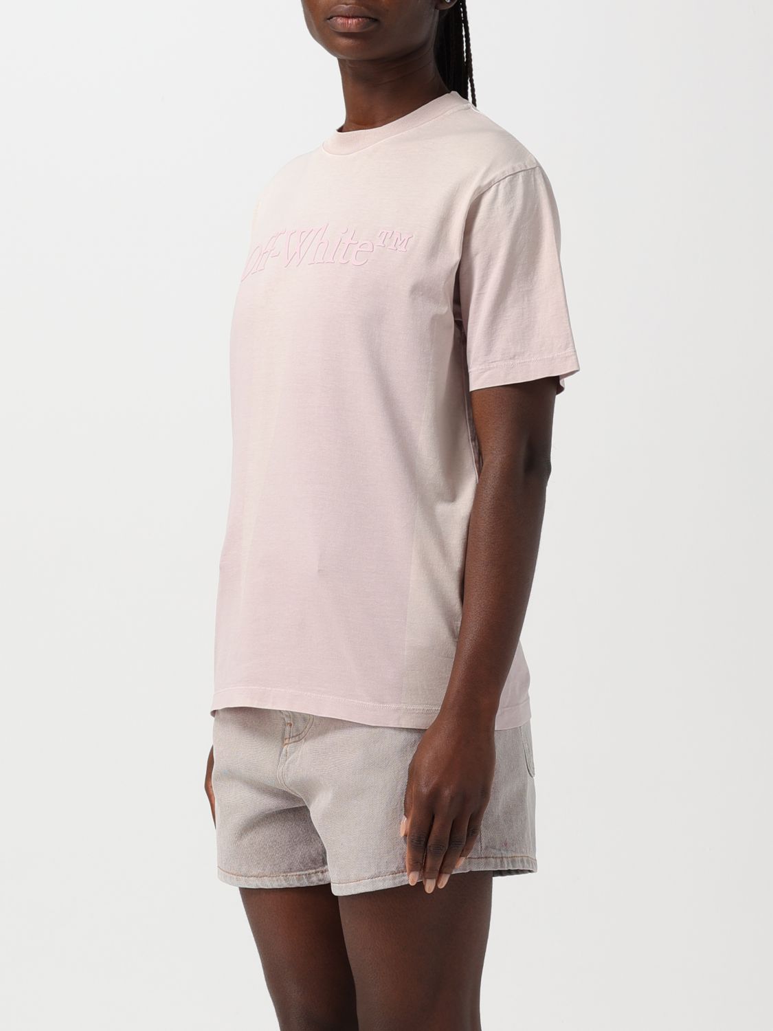 Off White T Shirt Woman Pink