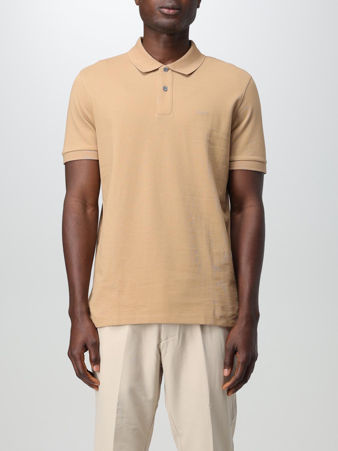 Boss Polo Shirt Men Beige