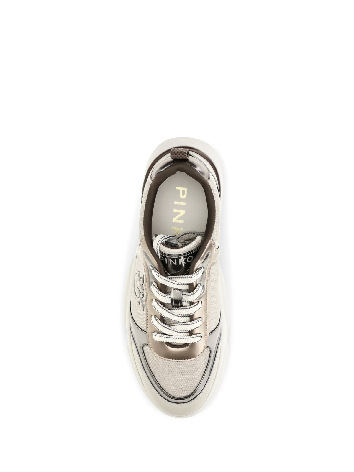 Pinko Alba leather Sneakers - Mirror Ivory