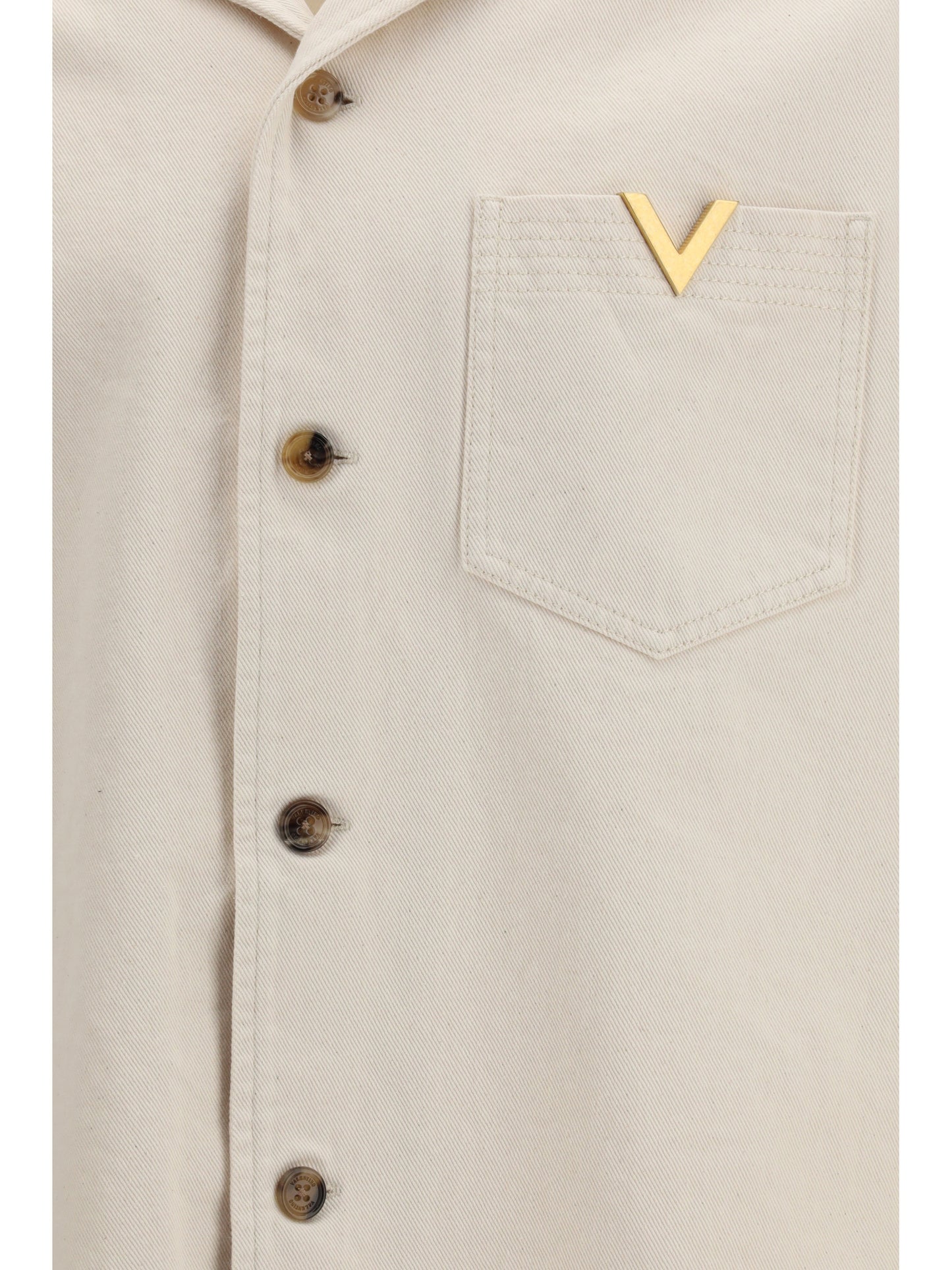 Valentino Signature Vlogo Bowling Shirt - Ivory