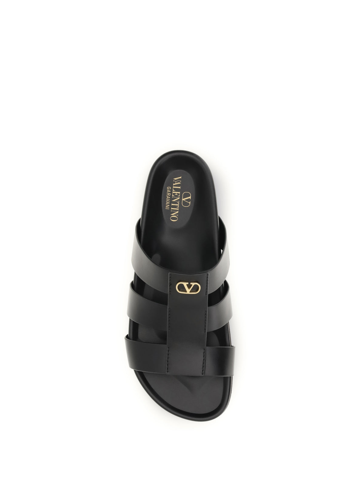 Valentino Garavani Studshield leather slide Sandals - Black