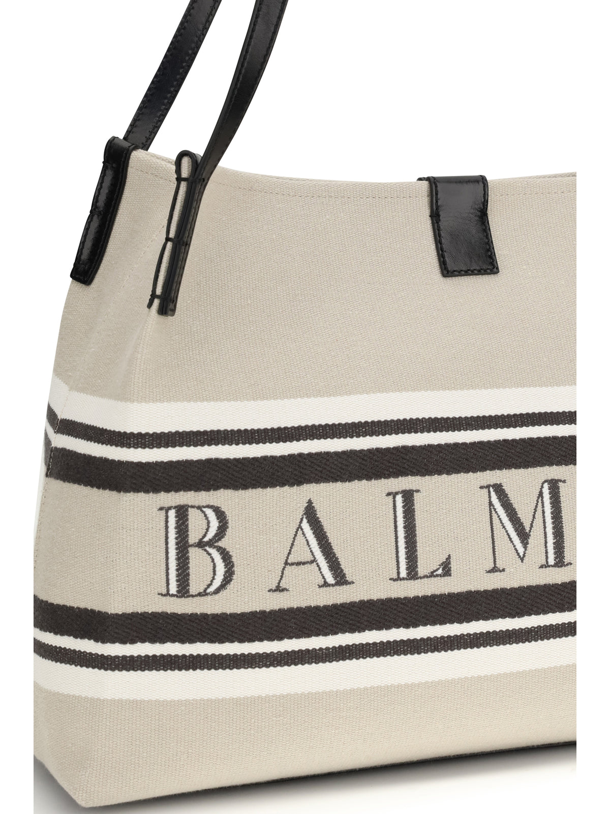 Balmain Release Shoulder Bag - Naturel/Noir/ Blanc Optique