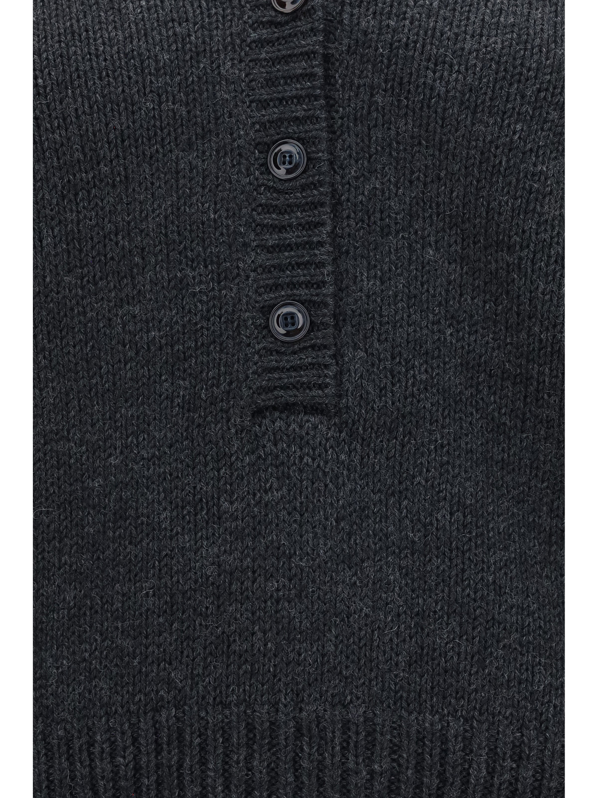 Our Legacy Country Henley merino Cardigan - Charcoal Dry
