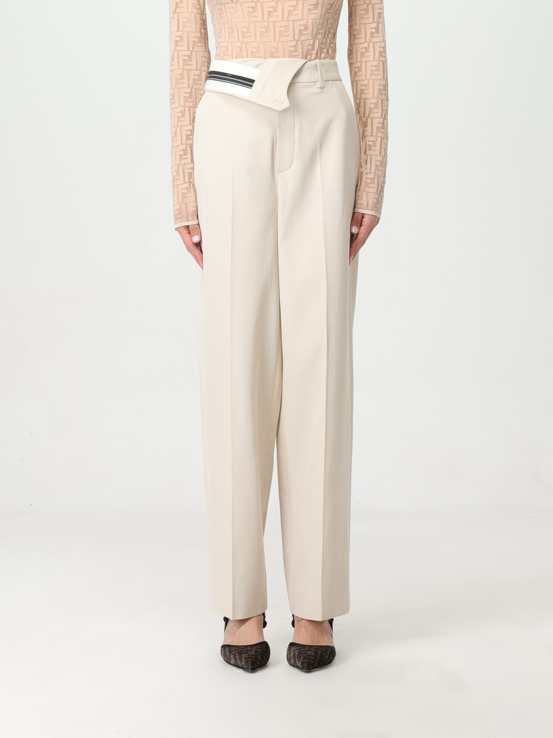 Fendi Pants Woman Beige