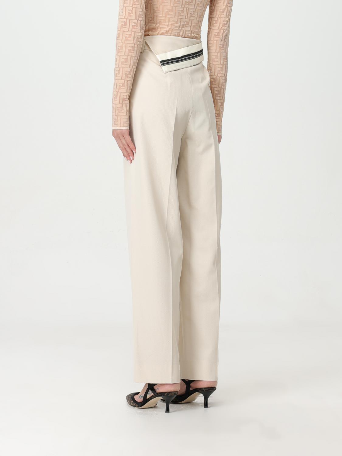 Fendi Pants Woman Beige