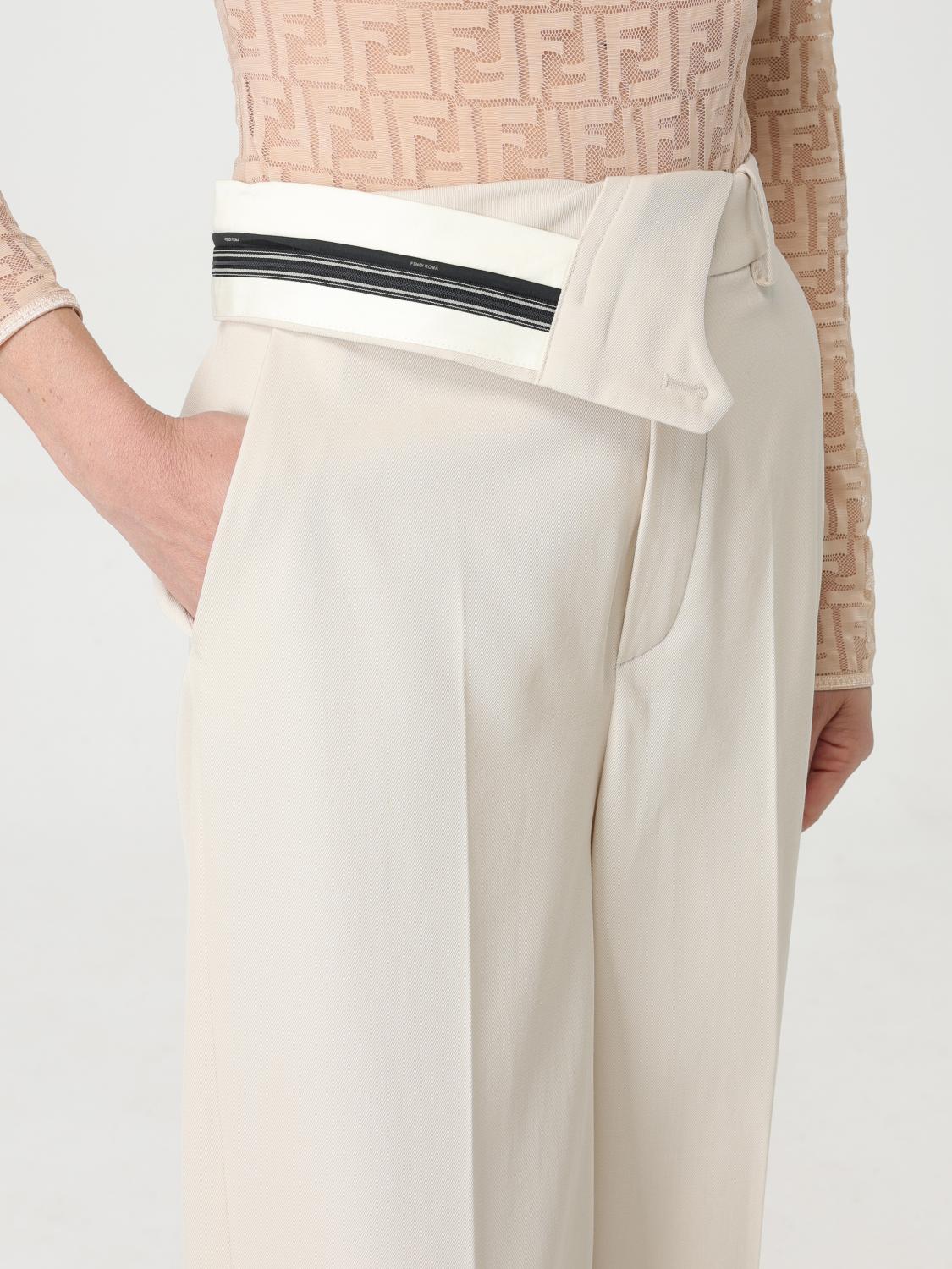Fendi Pants Woman Beige