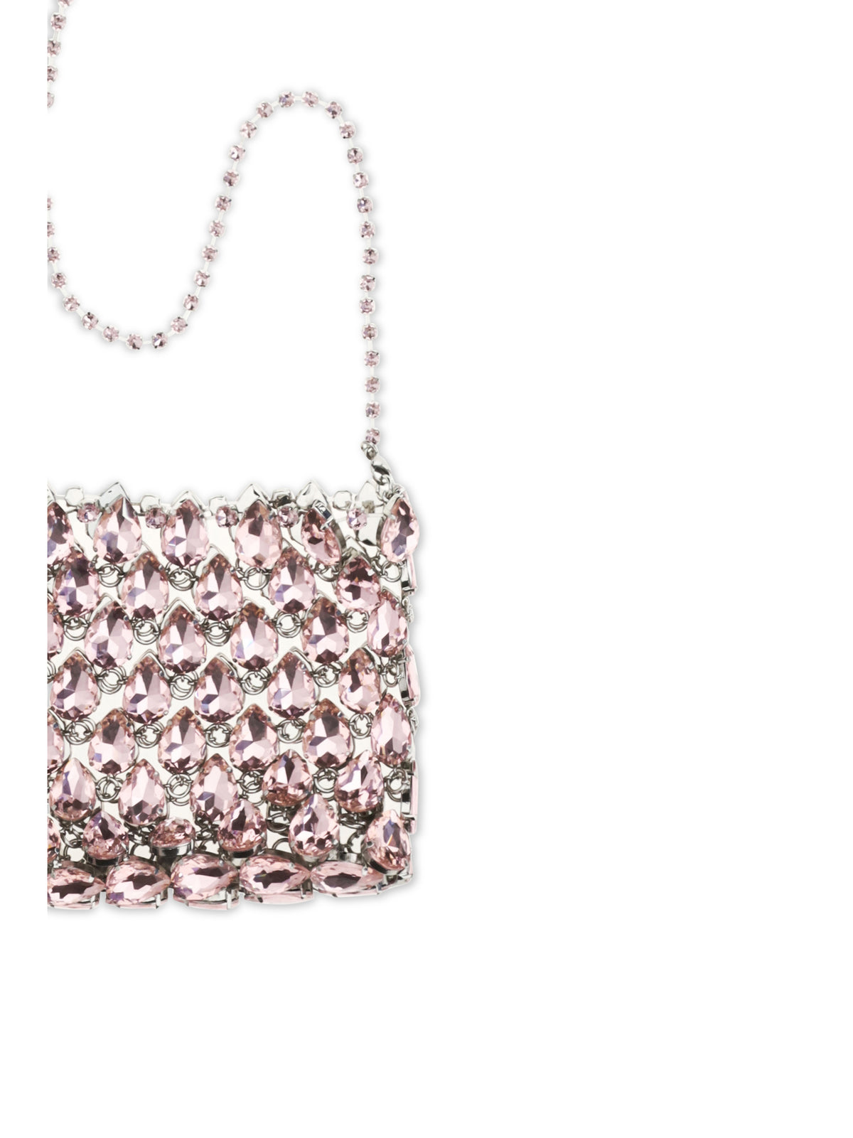 Self-Portrait Crystal mesh Pouch - Pink