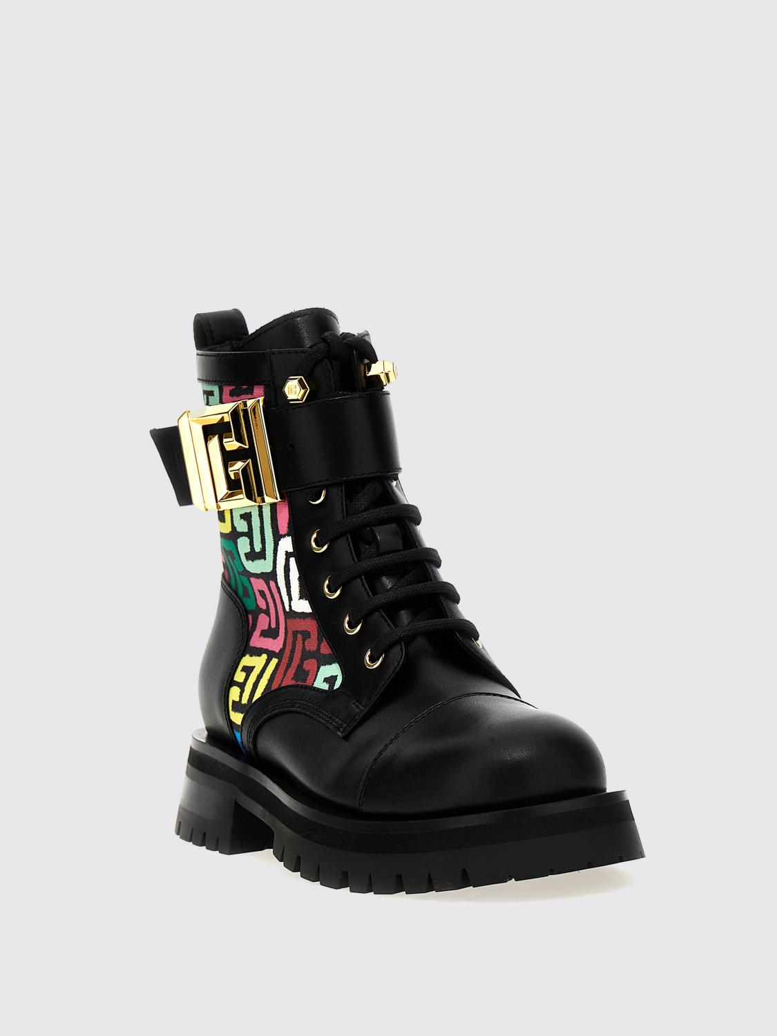 Balmain Flat Ankle Boots Woman Multicolor