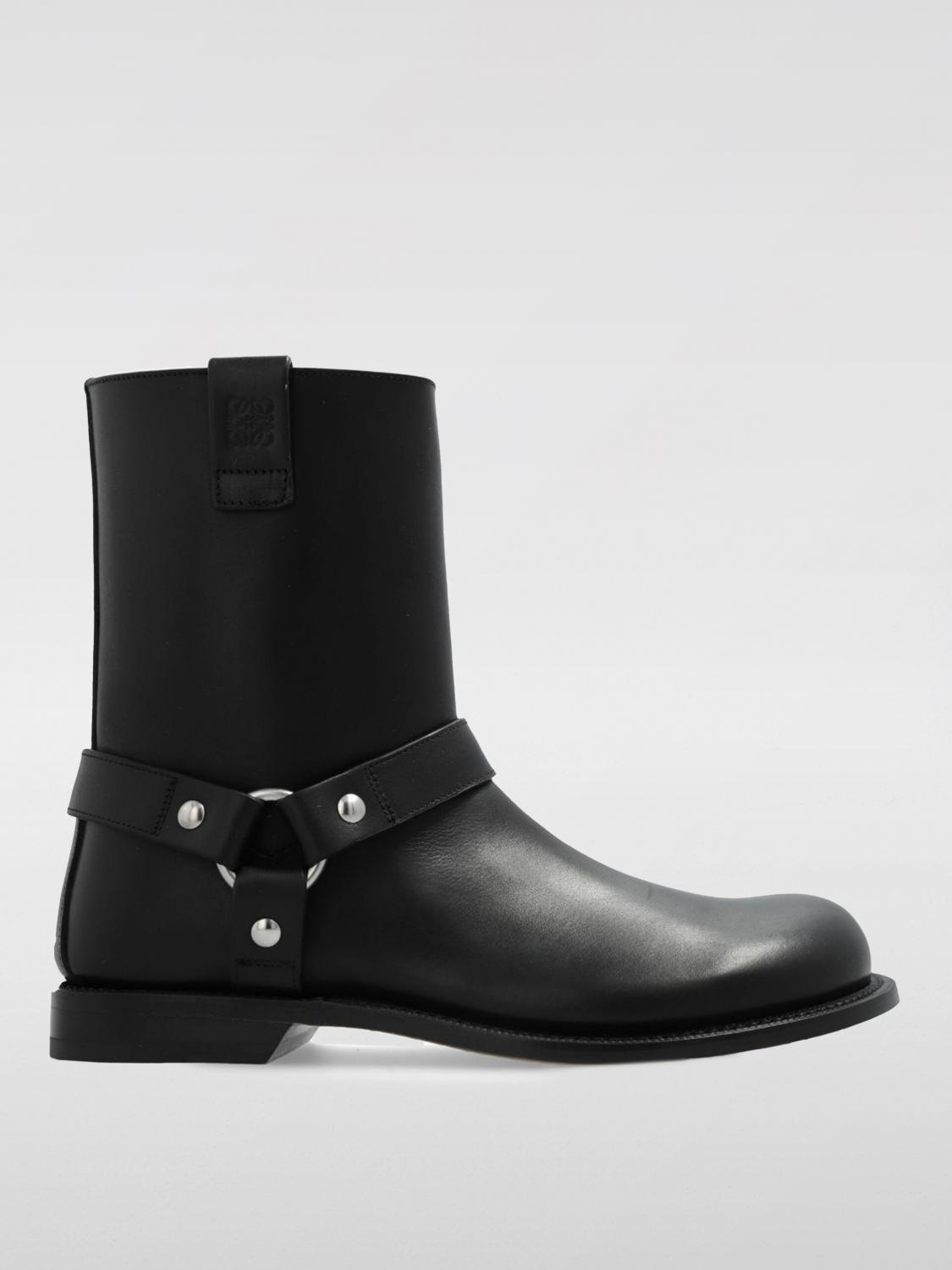Loewe Flat Ankle Boots Woman Black