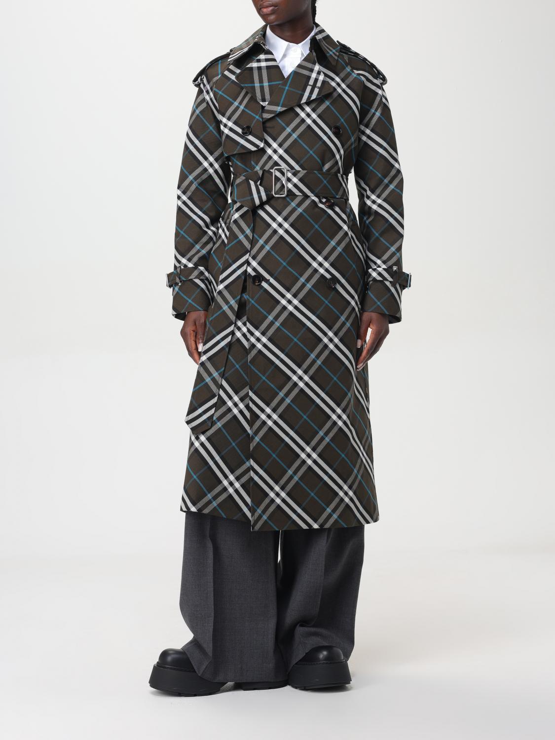 Burberry Trench Coat Woman Green