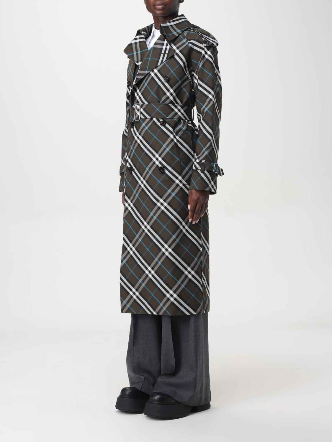 Burberry Trench Coat Woman Green