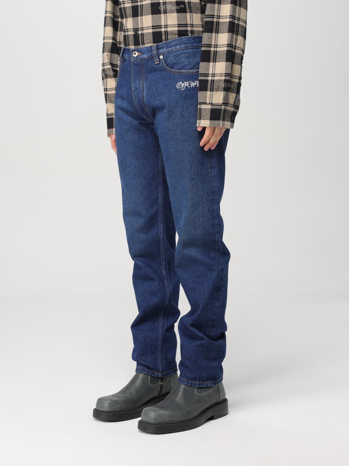 Off White Jeans Men Blue