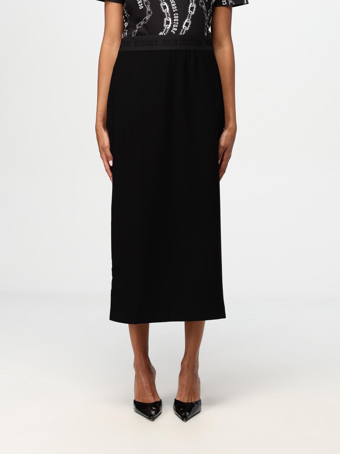 スカート VERSACE JEANS COUTURE Woman Skirt Black 76HAE8B6J0124 899 Versace Jeans Couture Skirt Woman Black – Modishus