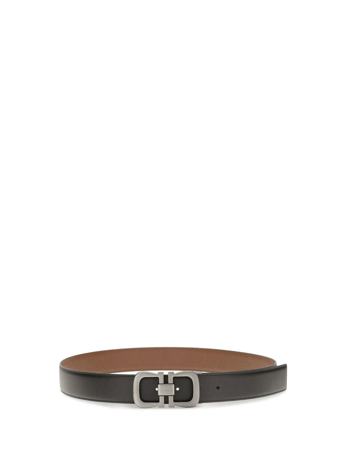 Ferragamo Reversible leather Belt with logo - Black