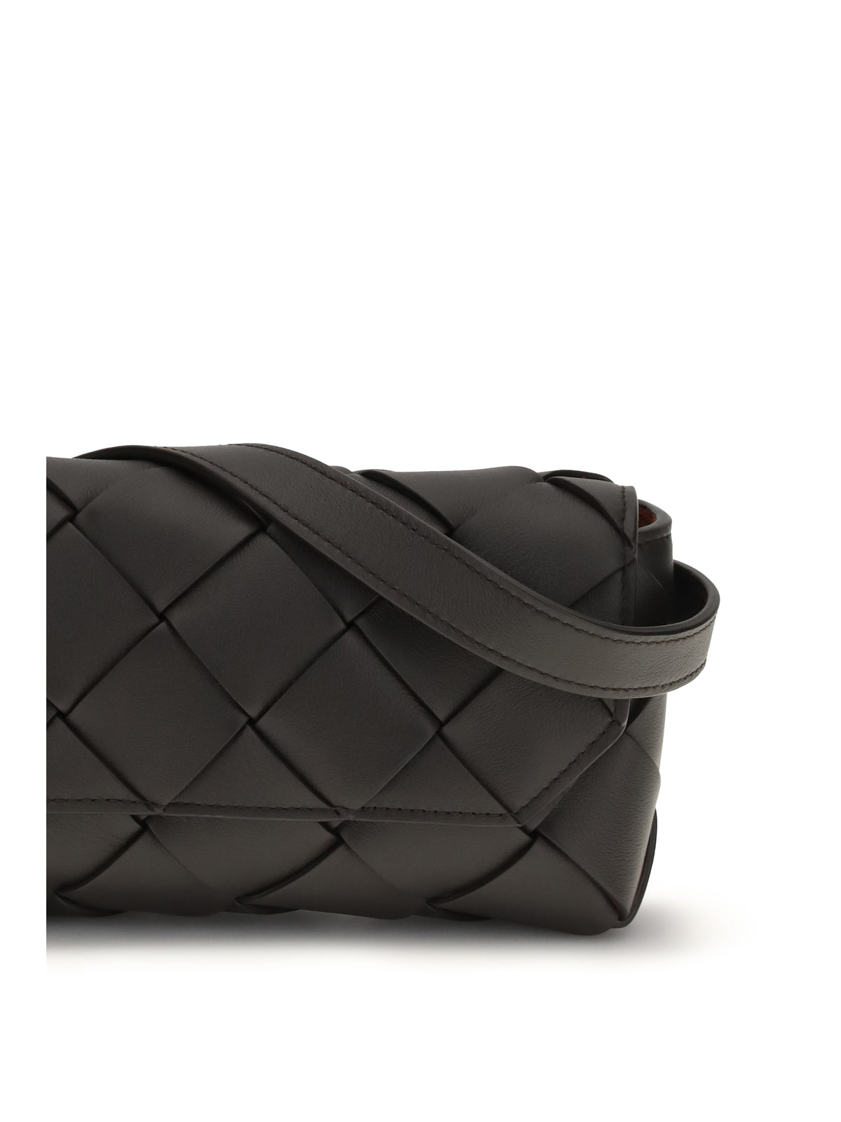 Bottega Veneta Leather Fanny Pack - Espresso-Silver
