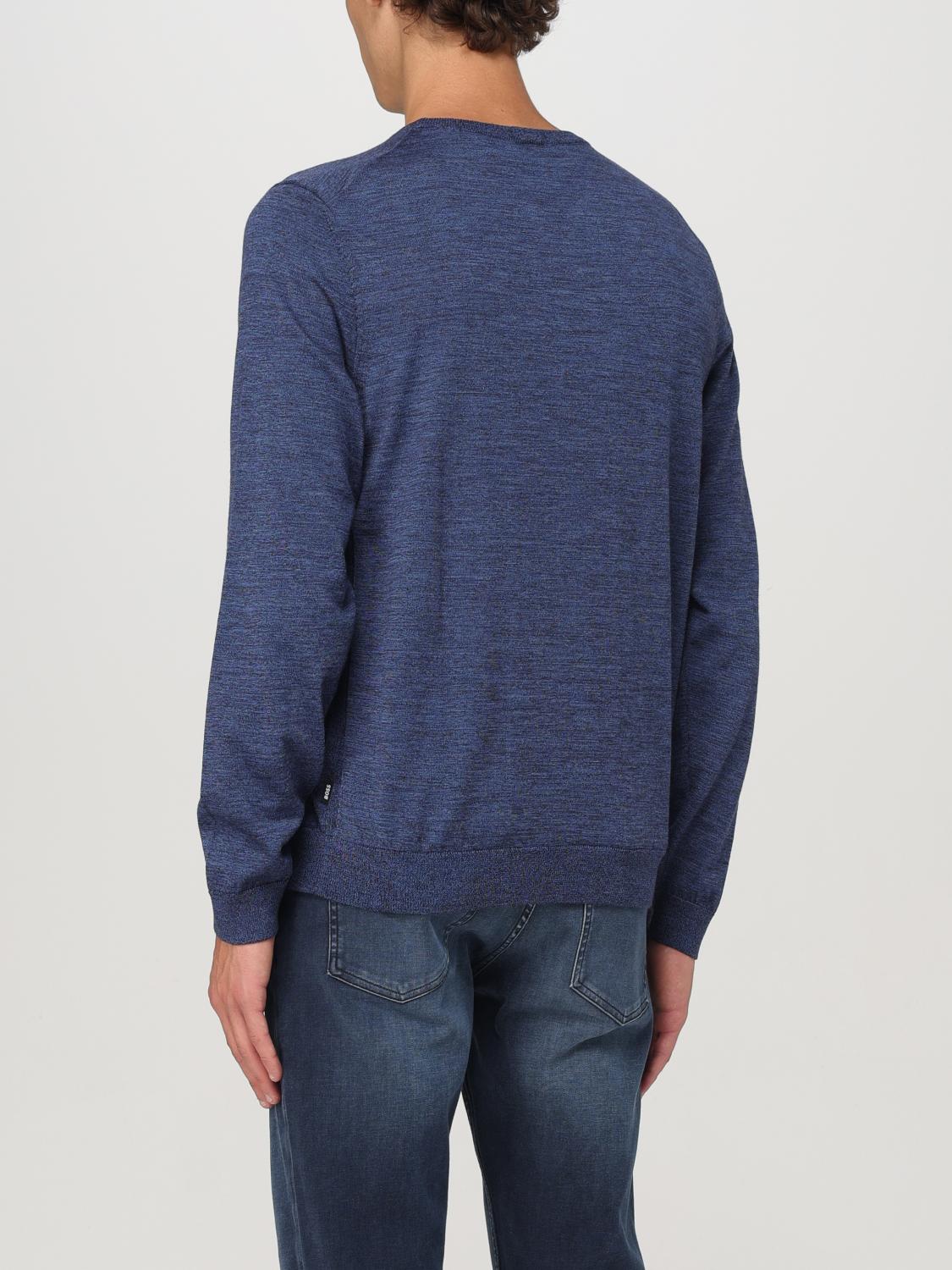 Boss Sweater Men Gnawed Blue