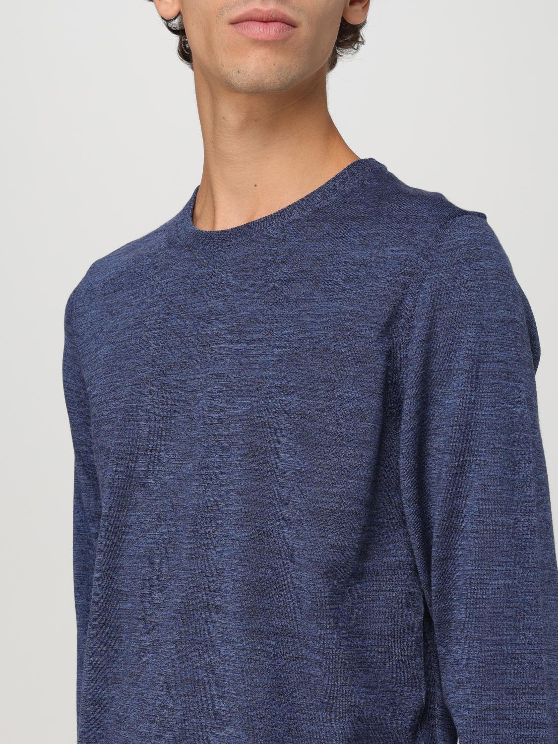 Boss Sweater Men Gnawed Blue