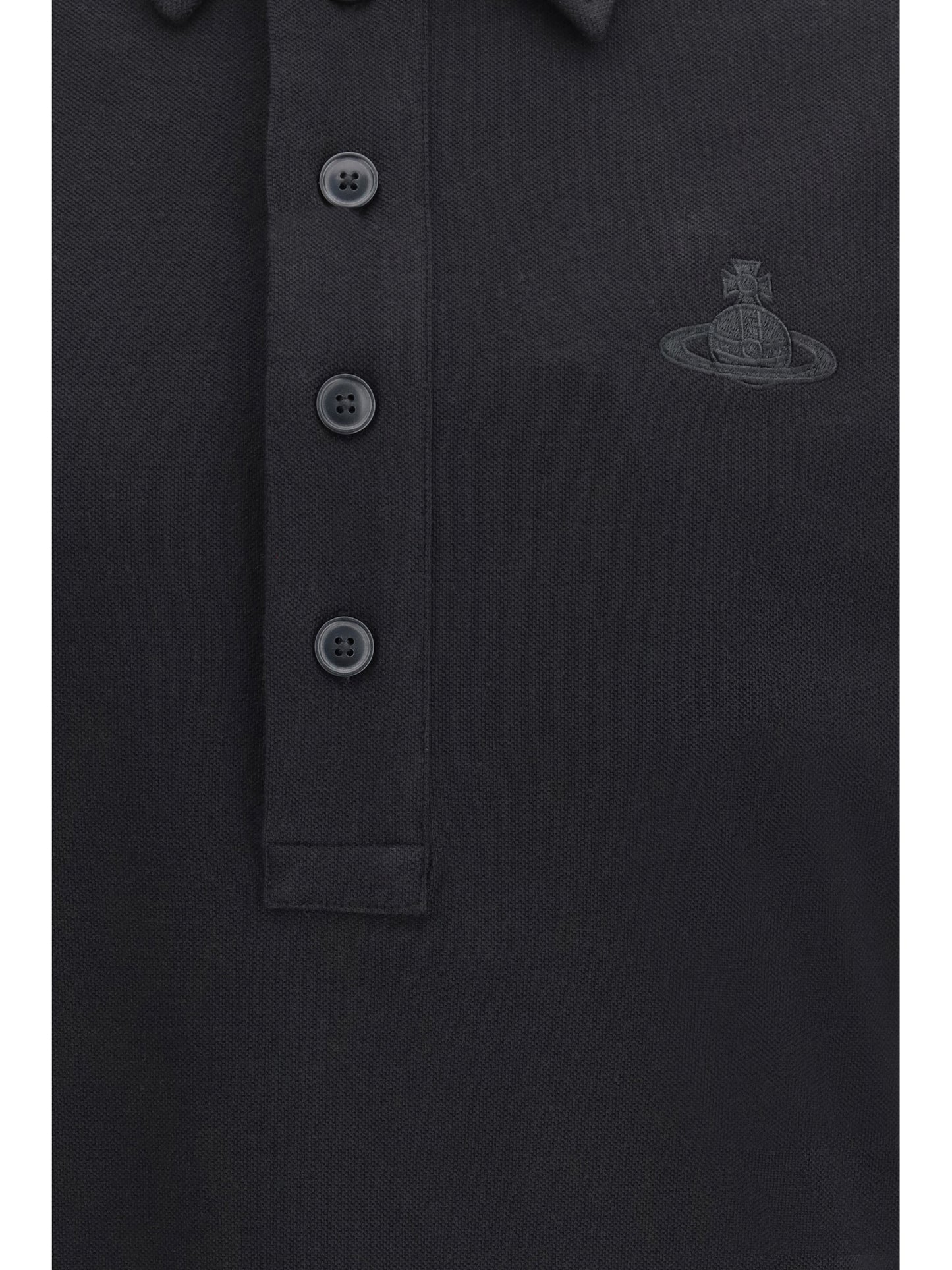 VIVIENNE WESTWOOD Polo in pure cotton piqué with long sleeves