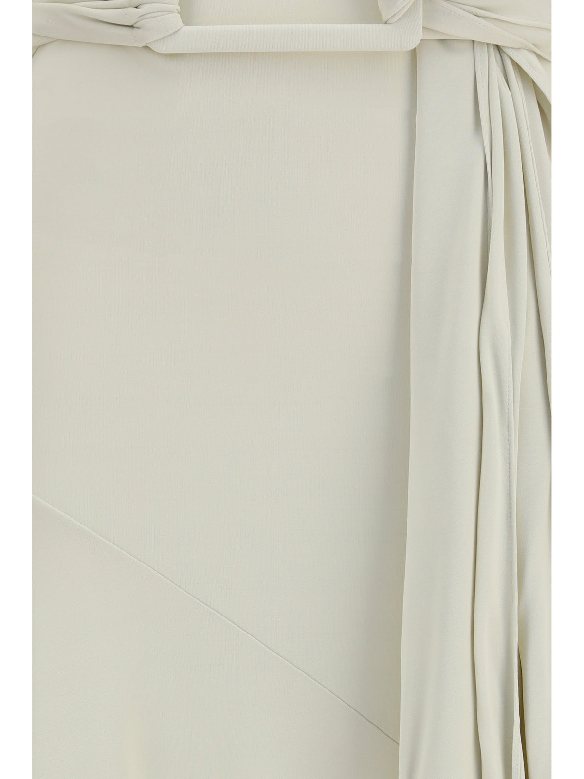 AlaïA Belted jersey Dress - Blanc Creme