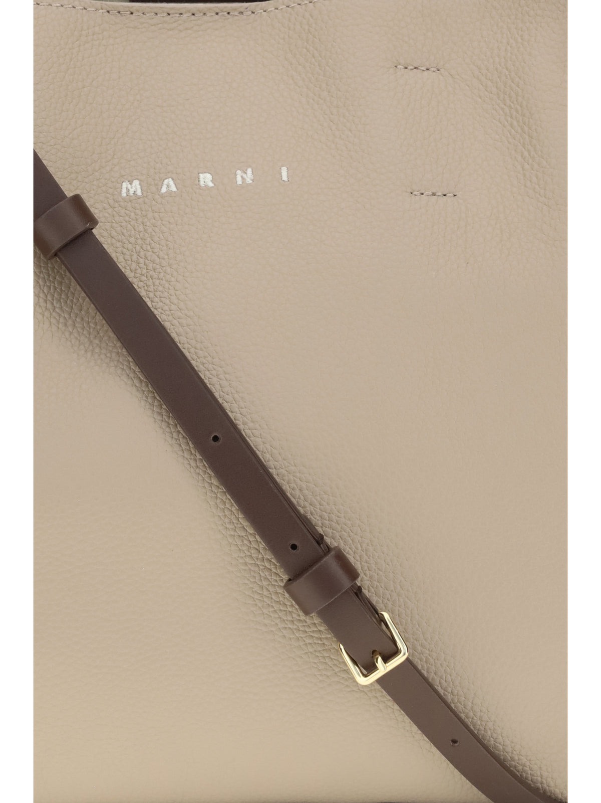 Marni Museo Tote Bag - Moon Stone/Dark Burgundy/Coffee