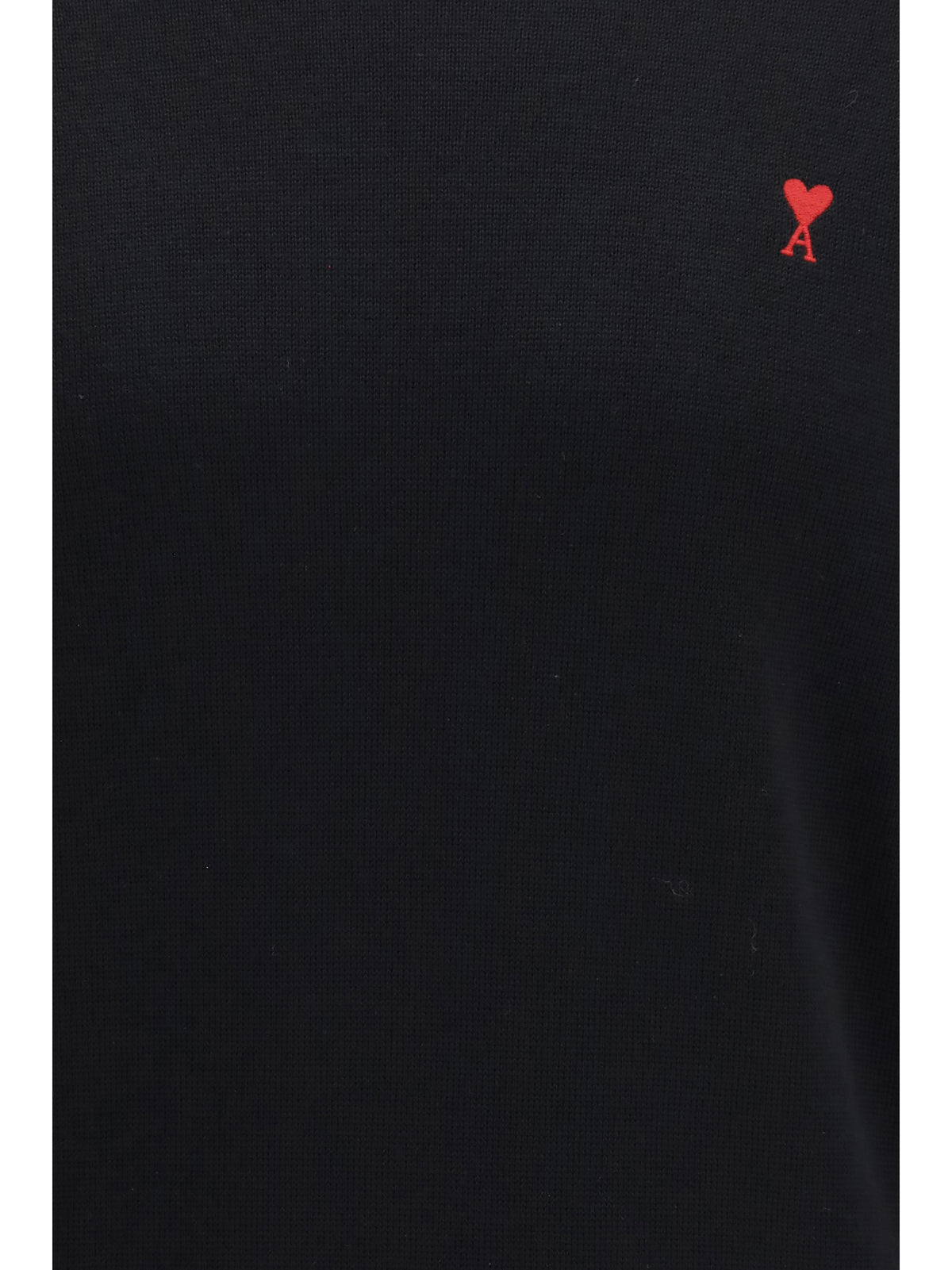 Ami Paris Pull Col Rond Ami De Coeur - Noir/Rouge