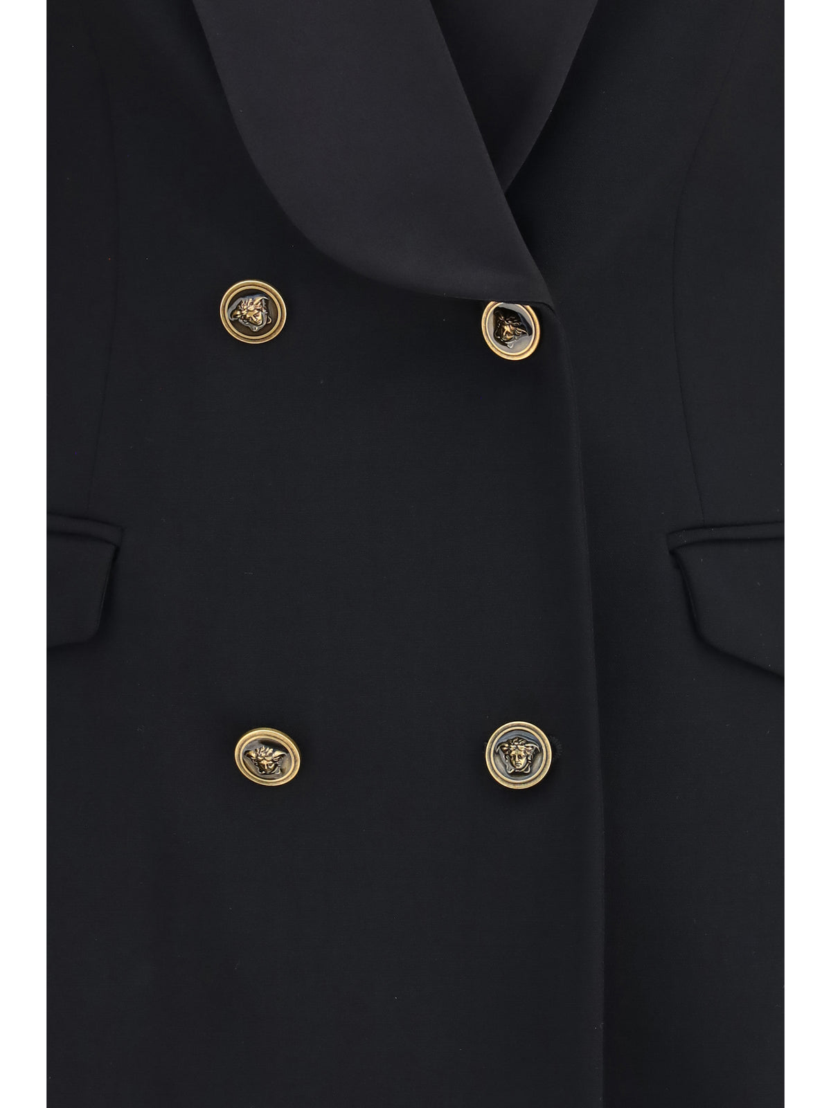 Versace Wool double breasted Blazer - Black