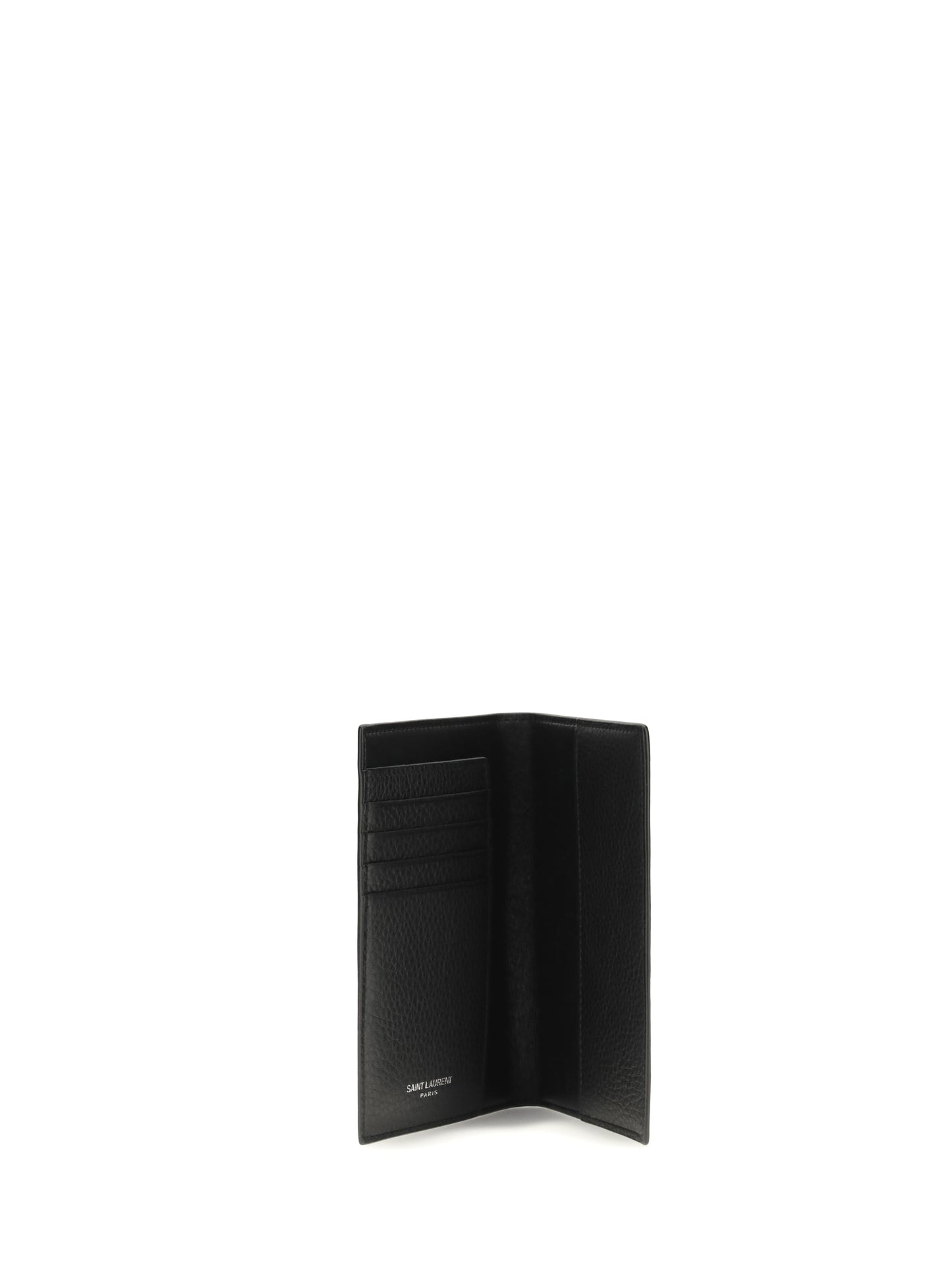 SAINT LAURENT Tiny Cassandre Passport Holder in hammered leather