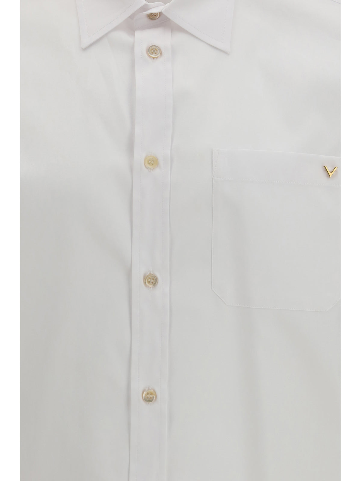 Valentino Light cotton oxford Shirt with VGold - White