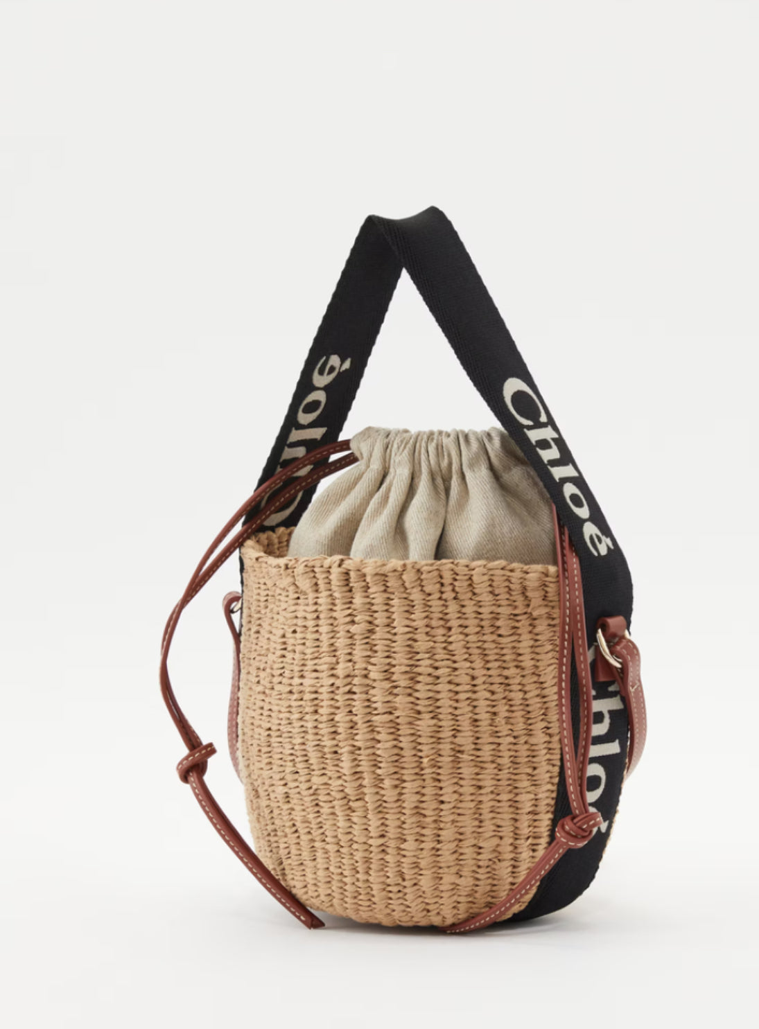 Chloe Small Woody Basket Bag in Natural Fibres