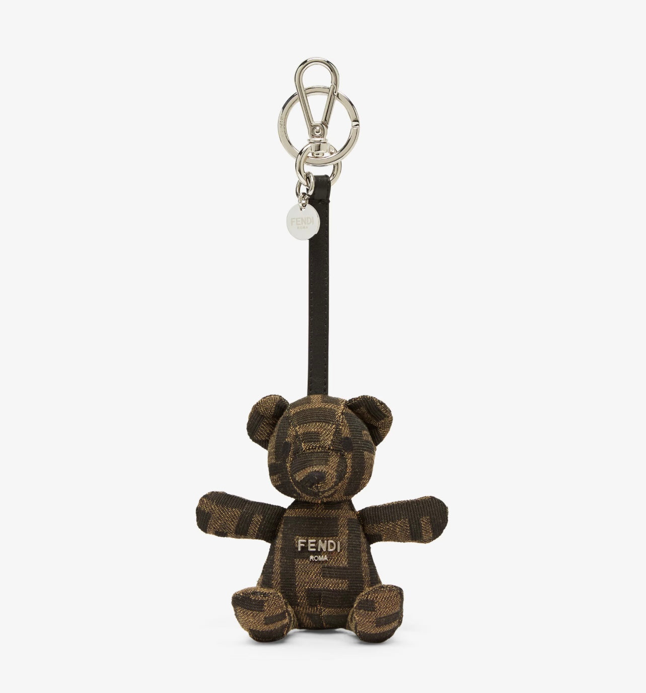 Fendi Brown FF jacquard key ring and Charm