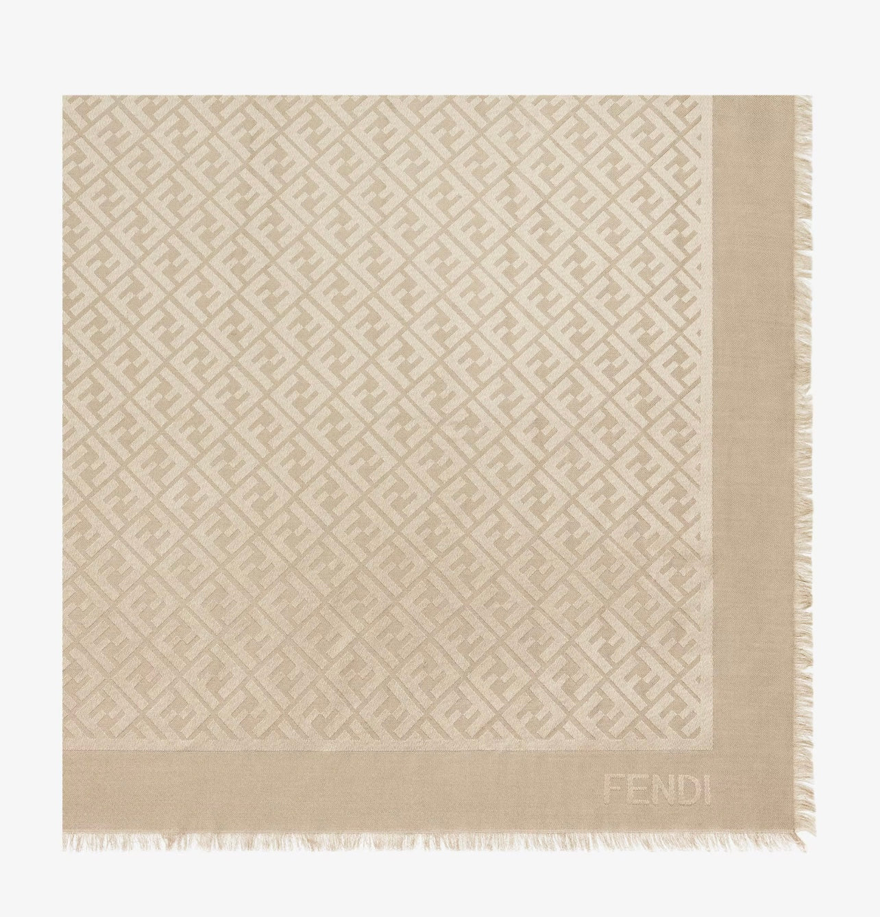 Fendi FF Shawl Dove grey silk and wool shawl