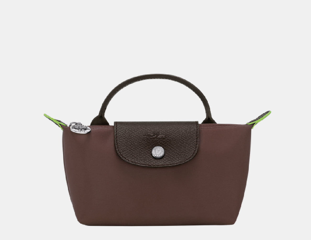 Longchamp Le Pliage Green Pouch with Handle