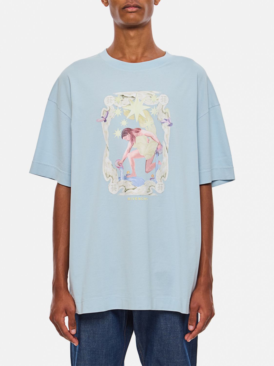 Givenchy T Shirt Men Gnawed Blue