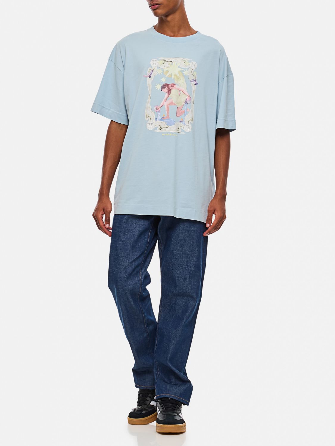 Givenchy T Shirt Men Gnawed Blue