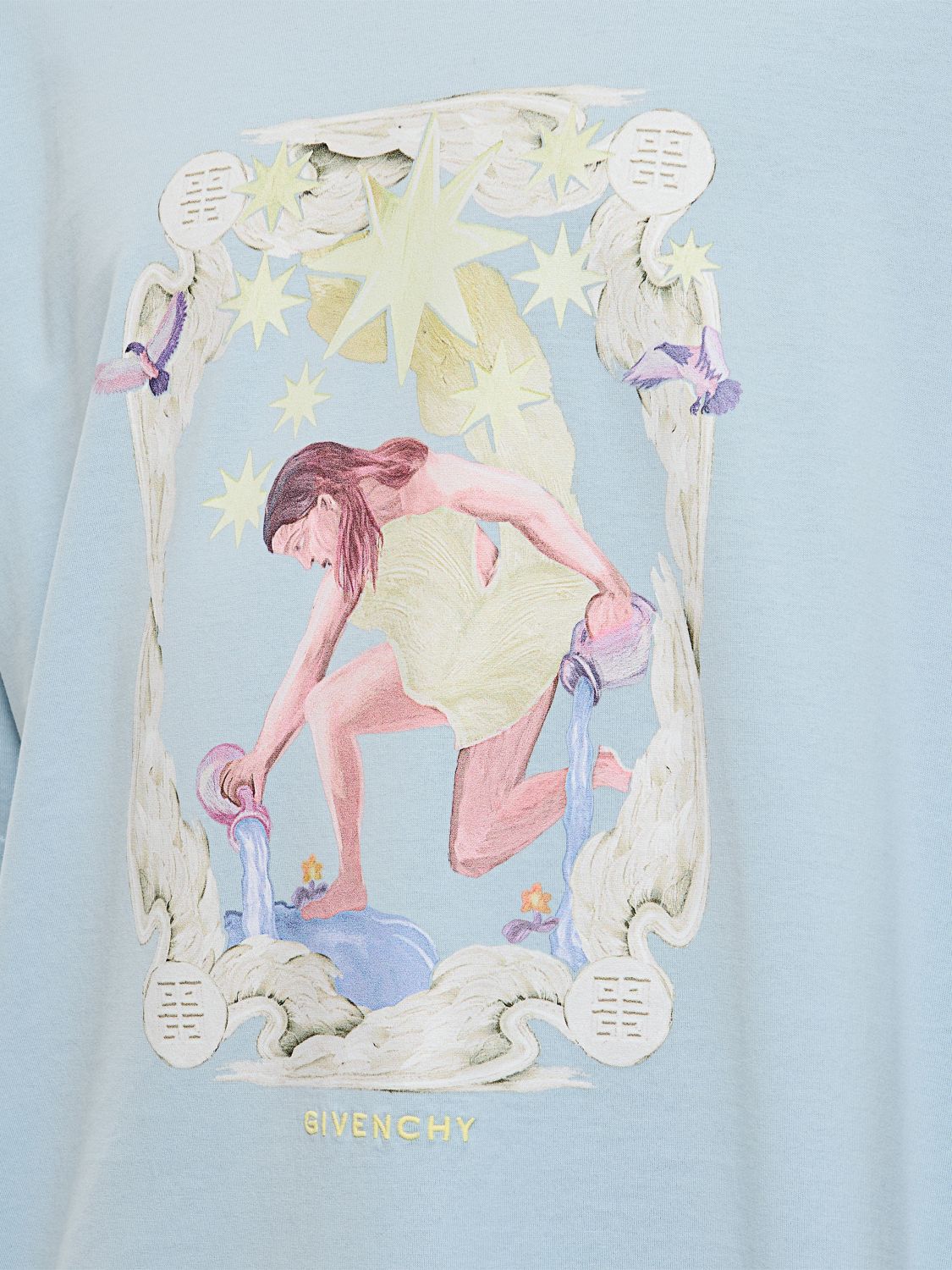 Givenchy T Shirt Men Gnawed Blue