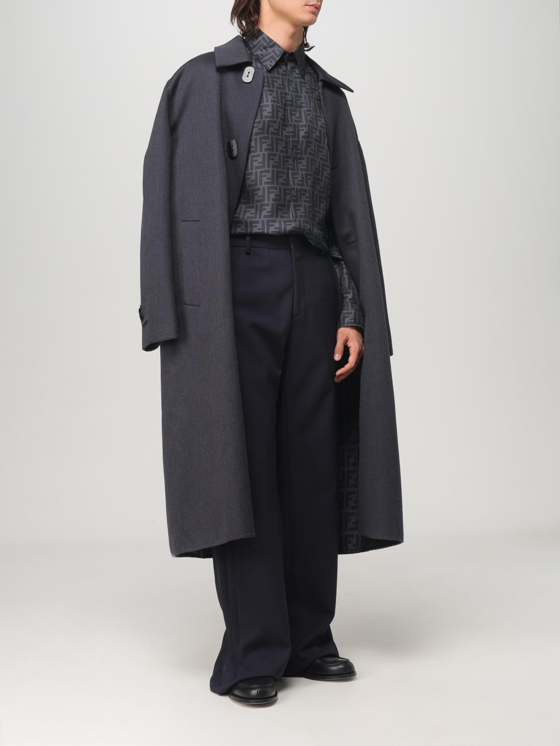 Fendi Coat Men Blue