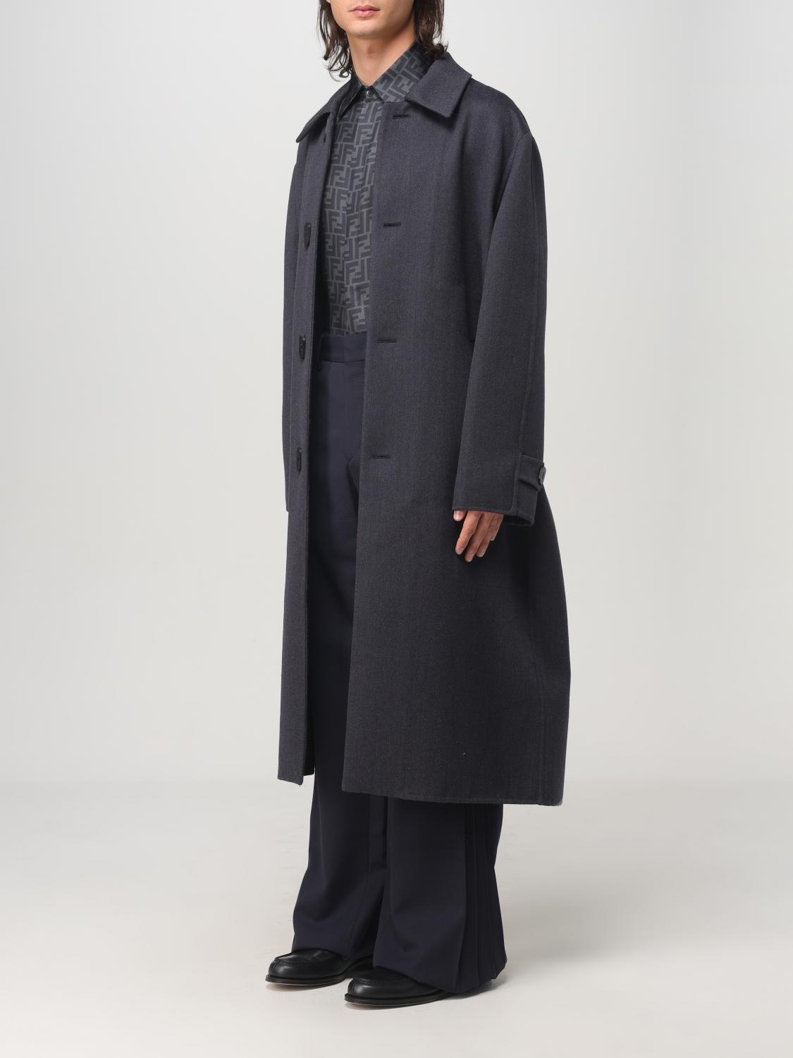 Fendi Coat Men Blue
