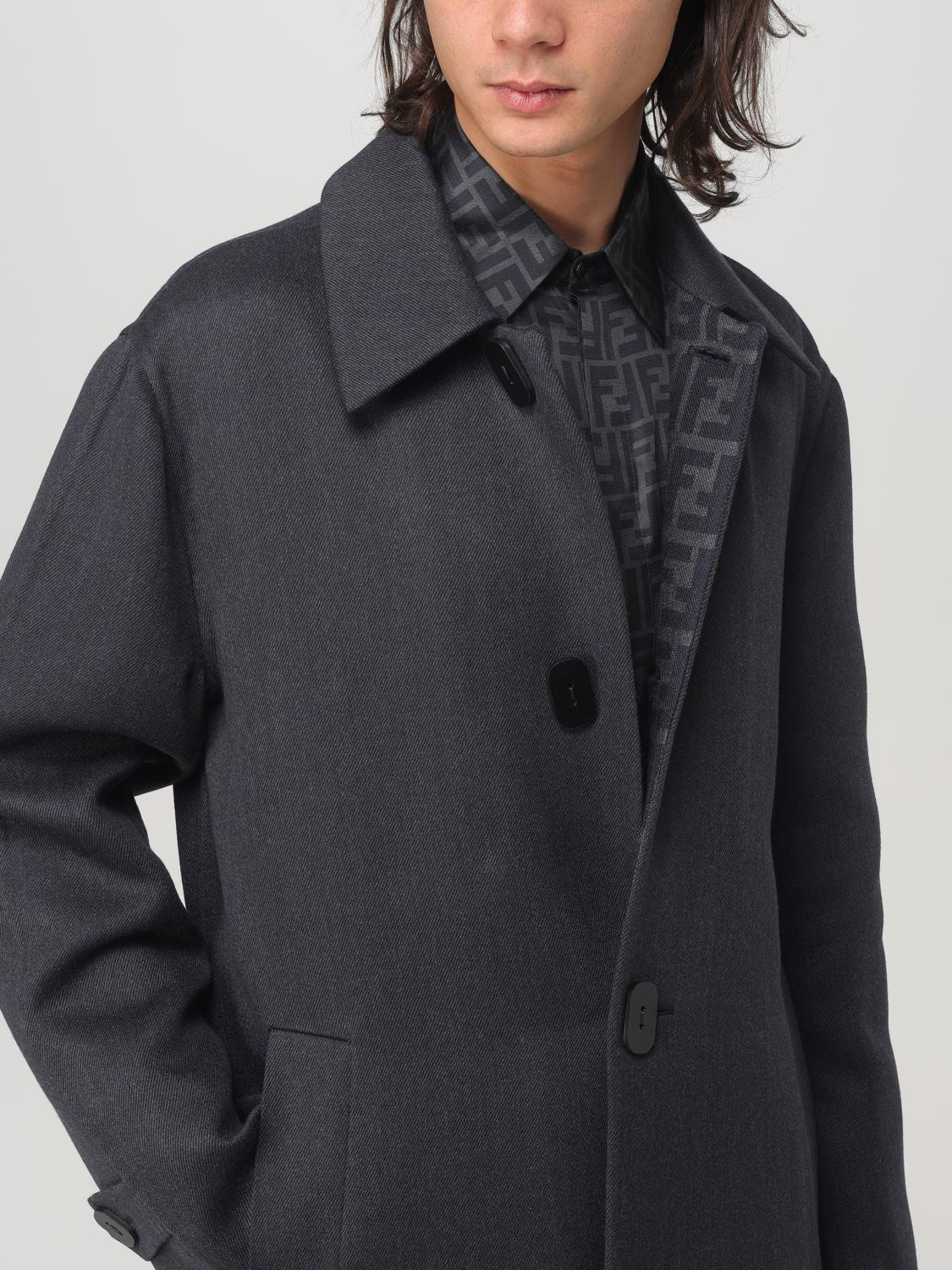 Fendi Coat Men Blue